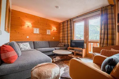 Image de À 50m des pistes de ski, 3ème étage, vue station, balcon, télévision, casier à ski, 55m², Valmorel