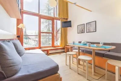 Image de 300m du centre station, 1er étage, vue vallée, balcon, télévision, 37m², Les Arcs