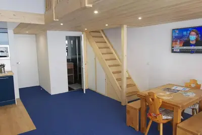 Image de 10m du centre station, 2ème étage, vue vallée, balcon, télévision, 40m², Les Arcs