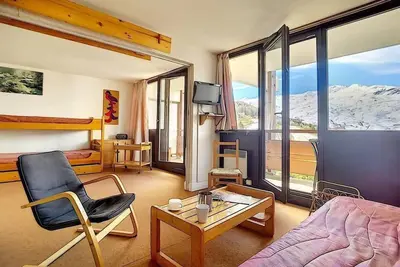 Image de À 100m des pistes de ski, 7ème étage, balcon, télévision, casier à ski, 38m², Les Menuires