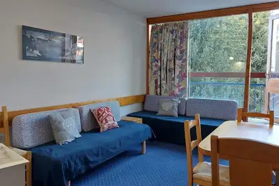 Image de Centre station, 5ème étage, vue sapins, balcon, télévision, 25m², Les Arcs