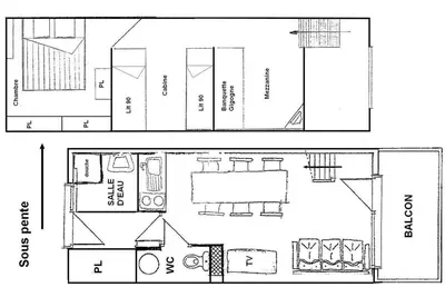 Image de 200m des commerces, 3ème étage, vue pistes de ski, balcon, télévision, casier à ski, 45m²