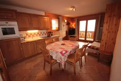 Image de Rez-de-chaussée, vue exceptionnelle, terrasse, parking, télévision, casier à ski, 45m², Les Saisies