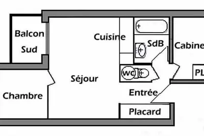 Image de 50m du centre station, Rez-de-chaussée, balcon, télévision, casier à ski, 30m², Les Saisies