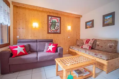 Image de Vue pistes de ski, terrasse, télévision, casier à ski, 42m², Valmorel
