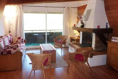 Image de 2ème étage, vue montagne, balcon, cheminée ou poêle à bois, télévision, 91m², Les Orres