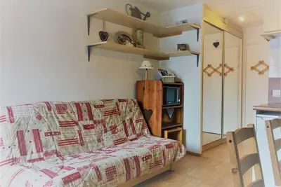 Image de 100m du centre station, 4ème étage, vue station, balcon, télévision, 24m², Les Arcs