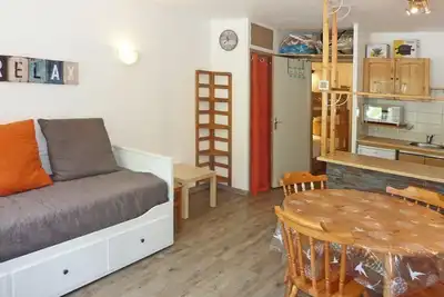 Image de Centre station, 6ème étage, vue pistes de ski, balcon, télévision, casier à ski, 28m², Les Orres