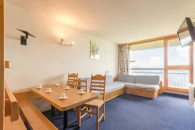 Image de 50m du centre station, 2ème étage, vue vallée, balcon, télévision, 40m², Les Arcs