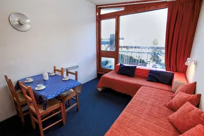 Image de 50m du centre station, 11er étage, balcon, télévision, 25m², Les Arcs