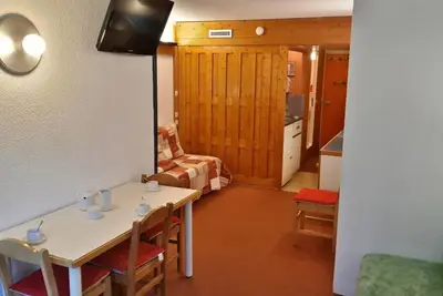 Image de 50m du centre station, Rez-de-chaussée, terrasse, télévision, 25m², Les Arcs
