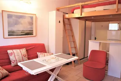 Image de 150m du centre station, étage -1, terrasse, télévision, 24m², Pra Loup