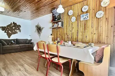 Image de 100m du centre station, 1er étage, vue montagne, terrasse, télévision, casier à ski, 46m², Tignes