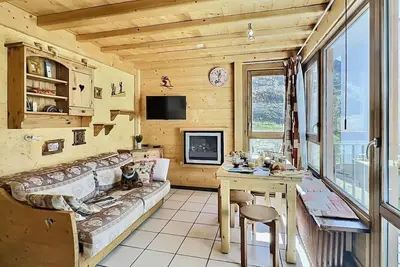 Image de 150m du centre station, 2ème étage, vue pistes de ski, balcon, télévision, 28m², Tignes