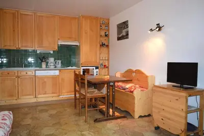 Image de 50m du centre station, 2ème étage, vue pistes de ski, balcon, télévision, 31m², Le Grand Bornand