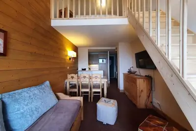 Image de 5ème étage, vue montagne, balcon, casier à ski, 65m², Montchavin La Plagne