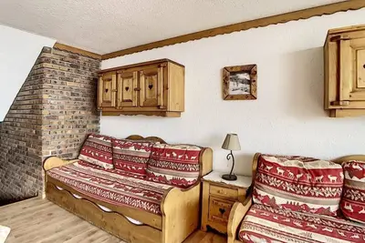 Image de Pied des pistes de ski, 2ème étage, balcon, télévision, casier à ski, 24m², Les Menuires