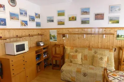 Image de 3ème étage, balcon, parking, télévision, casier à ski, 26m², Les Contamines-Montjoie