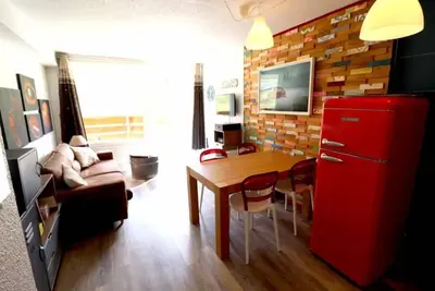 Image de 100m du centre station, Rez-de-chaussée, balcon, télévision, 24m², Tignes