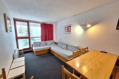 Image de 2ème étage, vue station, balcon, télévision, 40m², Les Arcs