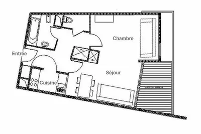 Image de Pied des pistes de ski, 5ème étage, vue montagne, balcon, télévision, casier à ski, 28m²