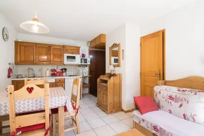 Image de 100m des commerces, Rez-de-chaussée, terrasse, parking, télévision, 27m², Valloire