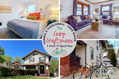 Image de King Bed, Large Deck, Free Bikes, Walk to Lakeside Rose Garden, 2mi to Downtown