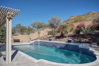 North Phoenix oasis with heated saltwater pool.