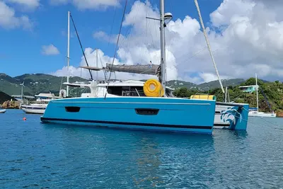 44-foot Luxury Catamaran \"SeAtitudes\" at Grande Anse Beach in Grenada.
