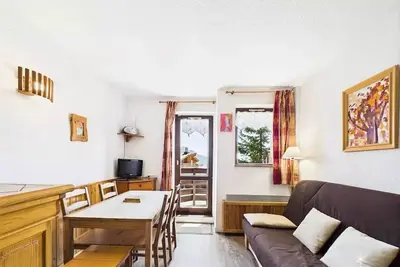 Image de Studio cabine à 50m des pistes avec parking, exposition Sud