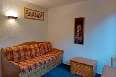 Image de 11er étage, vue pistes de ski, télévision, 13m², Les Arcs
