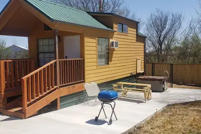 Tiny Cabin with Private Hot Tub on Acres