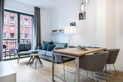 Stylish harbor apartment in a top location with balcony and use of the sauna area - Krusespeicher