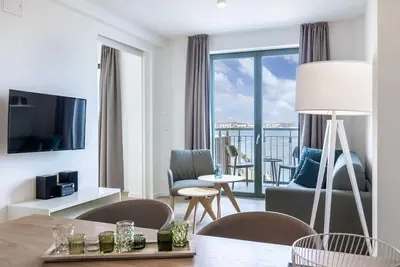 Image de Modern apartment with sauna, balcony and view of the harbor of Wismar - Krusespeicher