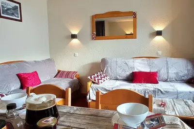 Image de Appart 4 pers, skis aux pieds, balcon, kitchenette, Tv