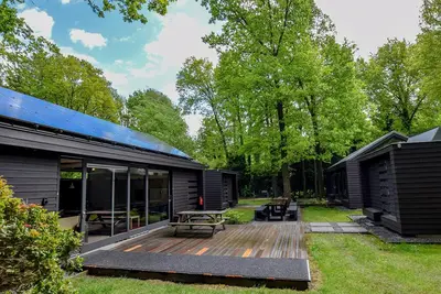 Image de Belle maison avec sauna dans la forêt