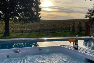 Image de Jacuzzi avec superbe vue sur les vignes de Champagne