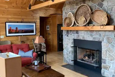 Stunning custom log home with views of the Shenandoah