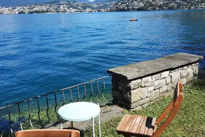 Image de Vacation home with exclusive lake view, on Lake Lugano - lakeside plot, hiking area.