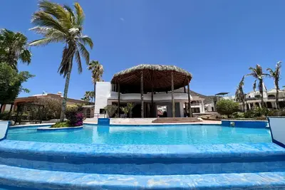 Large home with ocean views in gated community.