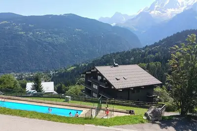 Image de Petit coin de paradis face au Mont Blanc à proximité des pistes de skis
