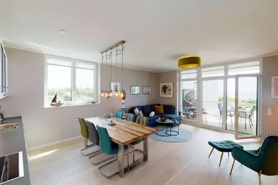 Image de Luxus-neubau-ferienwohnung für 6 Gäste in Strandlage mit Sauna und Meerblick!
