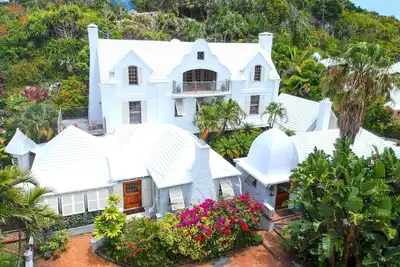 Unique Bermuda retreat with large cave & panoramic pool nestled into hillside