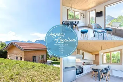 Image de Magnifique Chalet : vue sur lac et montagnes.