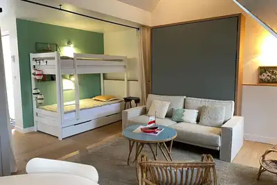 Image de Studio moderne à Sauzon avec vue port, wifi et lits faits