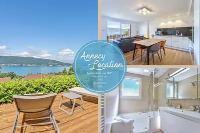 Image de Appartement vue à 180° sur le lac et les montagnes