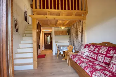 Image de Duplex rénové à Morillon, proche télécabine, 4 pers, balcon, Wi-Fi, parking