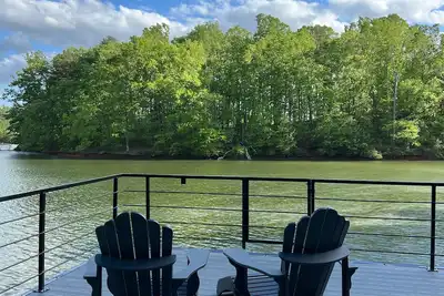Image de Lakefront family home w/ private 2-story dock & New outdoor deck for dining!
