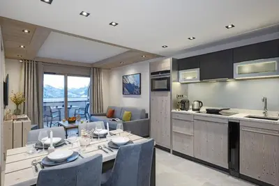 Image de Wifi, remise en forme, piscine, balcon, parking, télévision, casier à ski, 40m², Le Grand Bornand