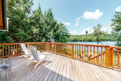 Lakefront home on Long Pond with private dock, firepit & woodstove- dog-friendly